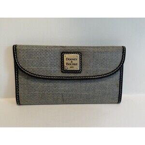 Vintage Dooney & Bourke Embossed Woven Leather Trifold Wallet Grey Y2K